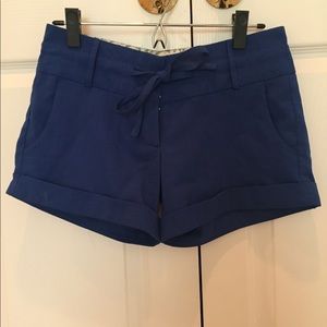 Royal blue tie shorts